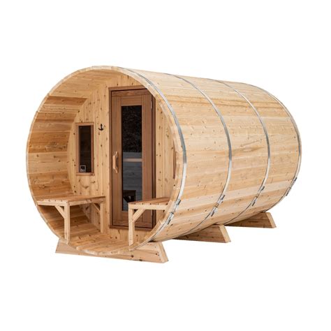 Premium 7'x 12' Barrel Sauna With 2' Porch – The Muskoka Sauna Co