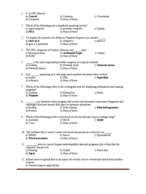 Image result for Computer MCQ 100