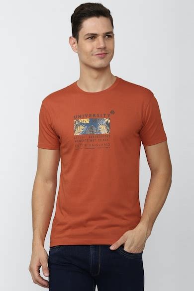 Buy Men Red Print Round Crew Neck Crew Neck T-shirt Online - 743369 ...