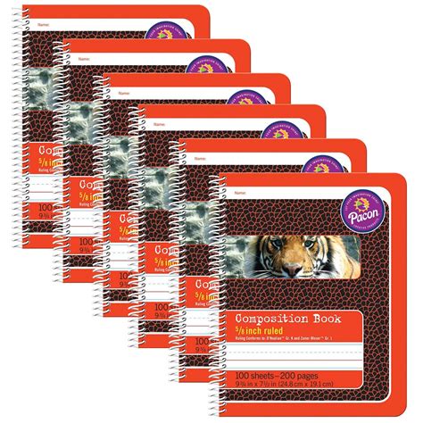 Pacon Composition Notebooks, 9.75" x 7.5", Wide Ruled, 100 Sheets ...