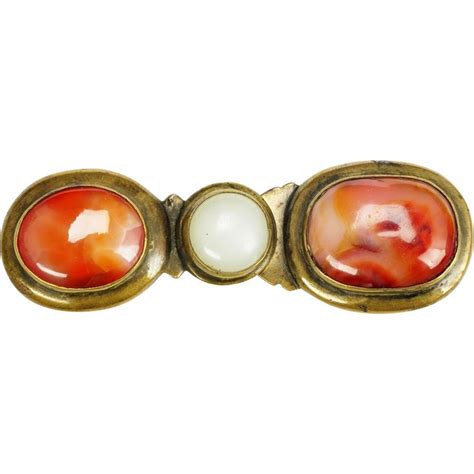 Chinese Qing Gilded Bronze Belt Buckle with Jade and Carnelian 19th ...