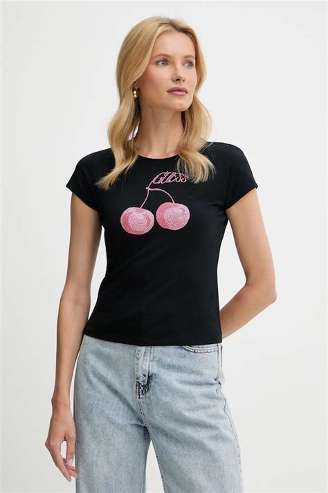 Guess t-shirt damski kolor czarny W5YI30 K49A1 | Answear.com