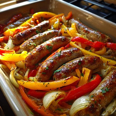 Baked Sausage and Peppers with Onions: 1-Pan Dinner Magic ...