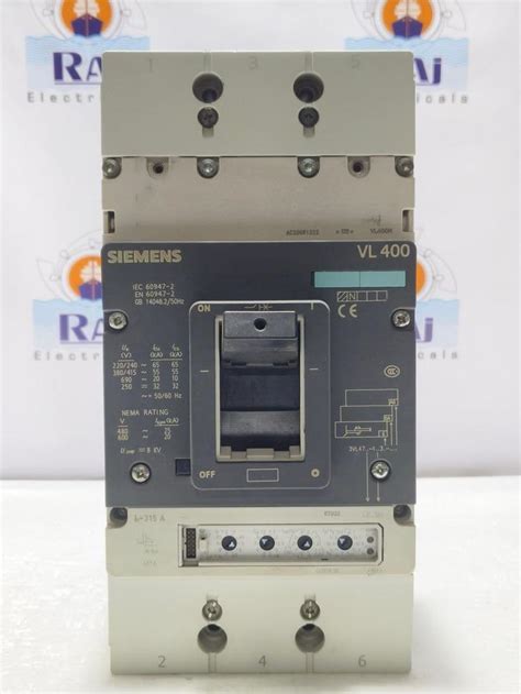 SIEMENS VL400 (315A)55kA at 380/415V Circuit Breaker With ...