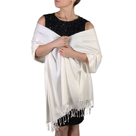 Cream Pashmina Scarf Shawl Wrap - York Shawls