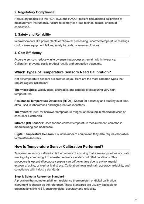 Temperature Sensor Calibration All You Need to Know | PDF