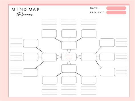 Buy Printable Mind Map Planner Idea Board Mind Map Template Brainstorm ...