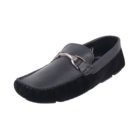 Buy Metro Men Black Leather Loafers-9 UK/India (43 EU) (71-9001-11) at ...