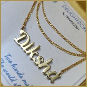 D2C Personalized Name Golden Brass & Metal Locket with Chain (Yellow ...