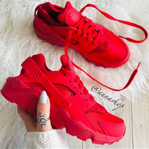 Nike Shoes | Nwt Nike Id Custom Air Huarache Run Triple Red | Color ...
