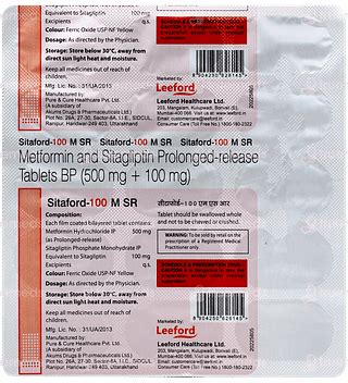 Sitaford 100 M Sr Tablet 15: Uses, Side Effects, Price & Substitutes