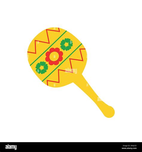 mexican musical instrument maracas in yellow color Stock Vector Image ...