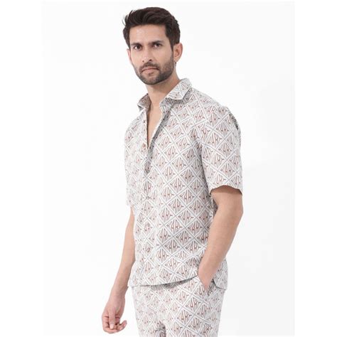 Buy Rare Rabbit Men Off White Printed Casual Shirt Online