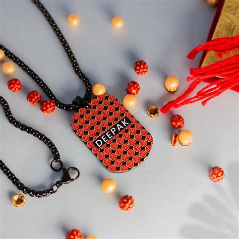 Personalize Enamel Rudraksh With Engrave Name Black Locket – Customize ...