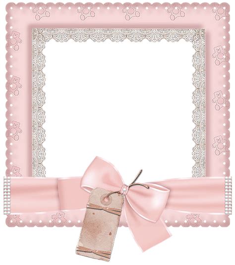 Cute Pink Transparent Photo Frame with Bow and Tag
