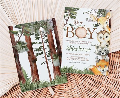 Editable Woodland Baby Shower Invitation – Cuddle Palette