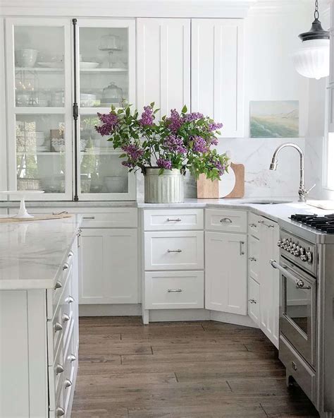 White Kitchen Cabinets with Nickel Hardware - Soul & Lane