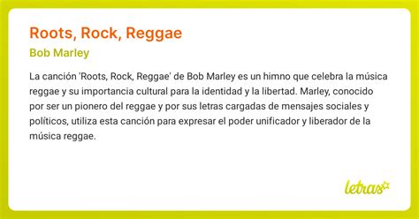 Significado de la canción ROOTS, ROCK, REGGAE (Bob Marley) - LETRAS.COM
