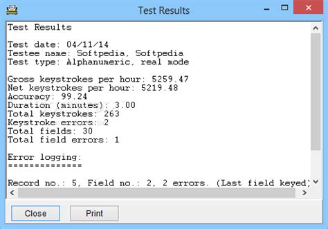 Data Entry Type Test 的图像结果