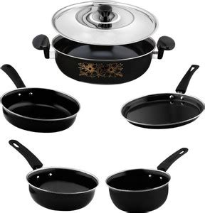 HouseOfCommon Induction Bottom Non-Stick Coated Cookware Set Price in ...