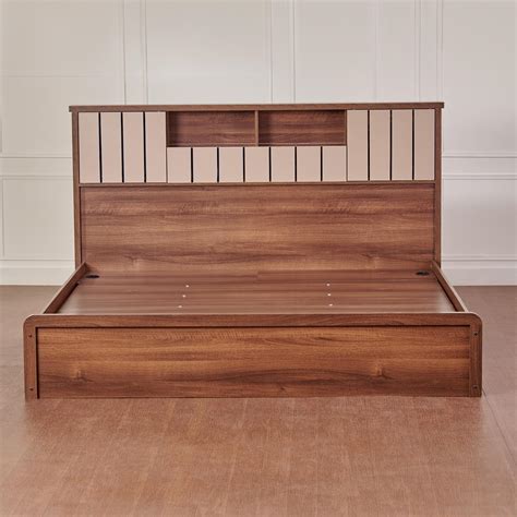 Buy Leon Bond Queen Bed with Hydraulic Storage - Brown from Home Centre ...