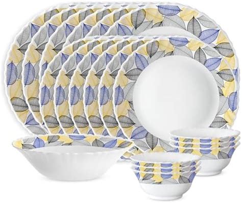 Larah by Borosil Silk Series Kora Opalware Dinner Set | 19 Pieces for ...
