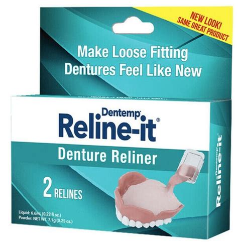 Buy Dentemp Denture Reline-it Kit 2 soft Relines Reliner Online at ...