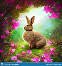 Image result for Easter Bunny Flowers Cartoon