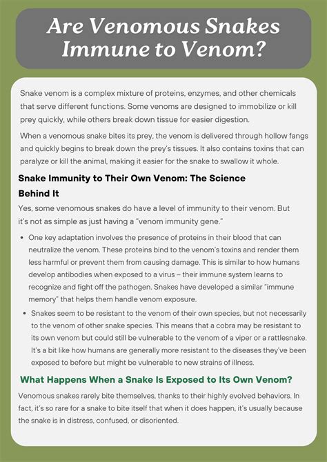 Are Venomous Snakes Immune to Venom?