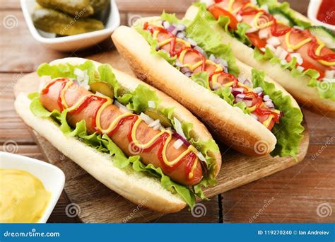 Hot dogs stock photo. Image of lunch, ketchup, meal - 119270240