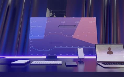 Digital trends and weather information illustration of laptops mobile ...