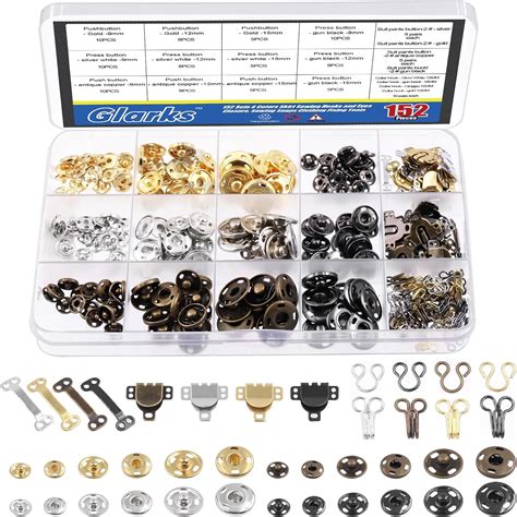 Amazon.com: Glarks 152 Pairs 3 Styles Sewing Hooks and Eyes with Sew-on ...