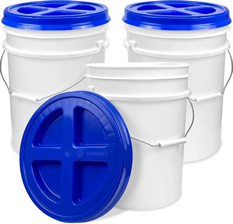 Amazon.com: ePackageSupply 5 Gallon White Bucket with Blue Gamma Seal ...
