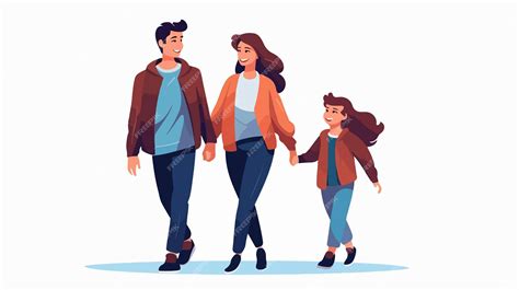 Happy Cartoon Family Mother Father and Son Illustration | Premium AI ...