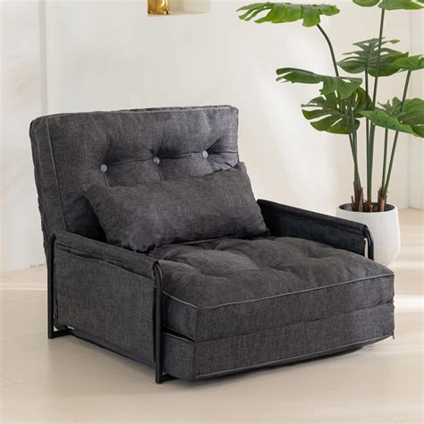 YOSHOOT Adjustable Lazy Floor Sofa, Folding Couch Bed with 5 Positions ...