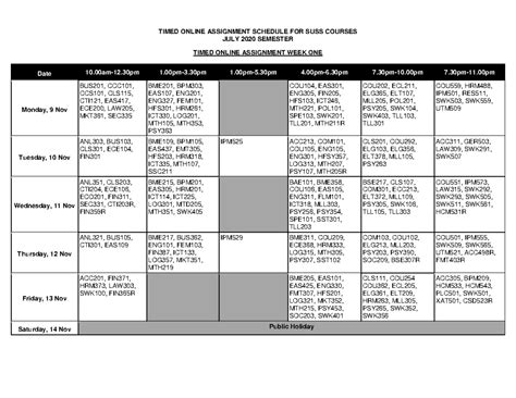 Degree Examtimetable JUL 2020 V11 24062020 - TIMED ONLINE ASSIGNMENT ...