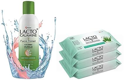 Lacto Calamine Daily Face Cleansing Wipes , White, Pack of 3, 75 Count ...