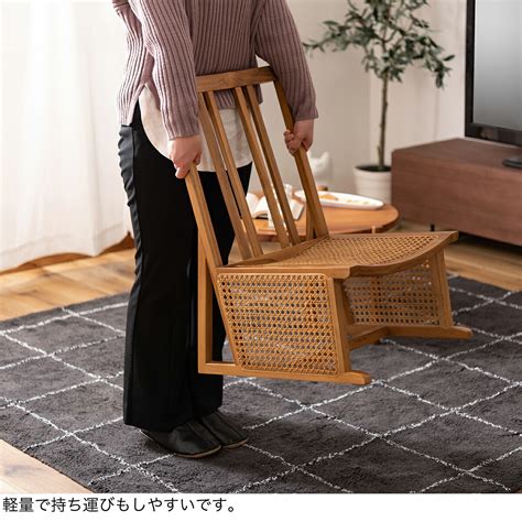 【楽天市場】【クーポンで10％OFF】 フロアチェア 座椅子 チーク 幅42cm 木製 天然木 ラタン 籐 ラタンチェア 椅子 フロア ...
