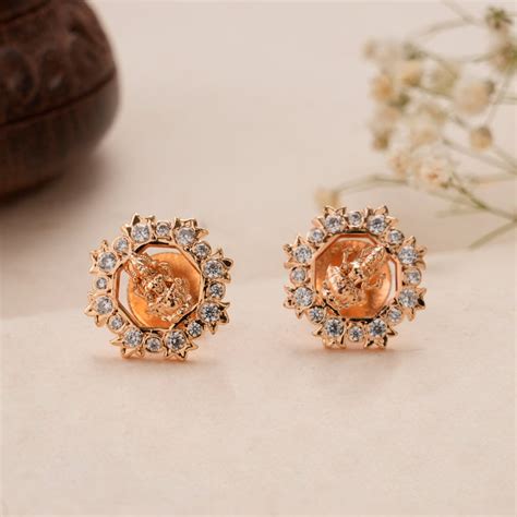 Stunning Lakshmi Kundan Rose Gold Stud | Sri Anu Jewellers