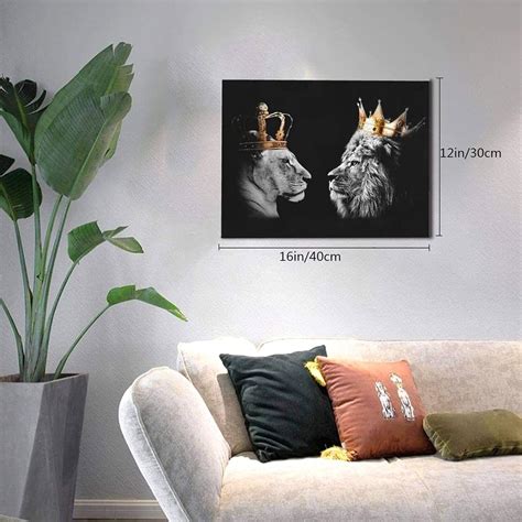 Buy Living Room Decor Wall Art Lion Pictures for Bedroom Lion and ...