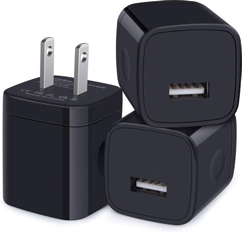 Amazon.com: Charger Block, 3-Pack USB Wall Charger 1A/5V USB Charger ...