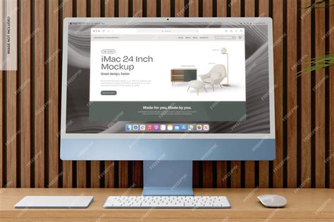 Premium PSD | Imac in home scenario mockup front view