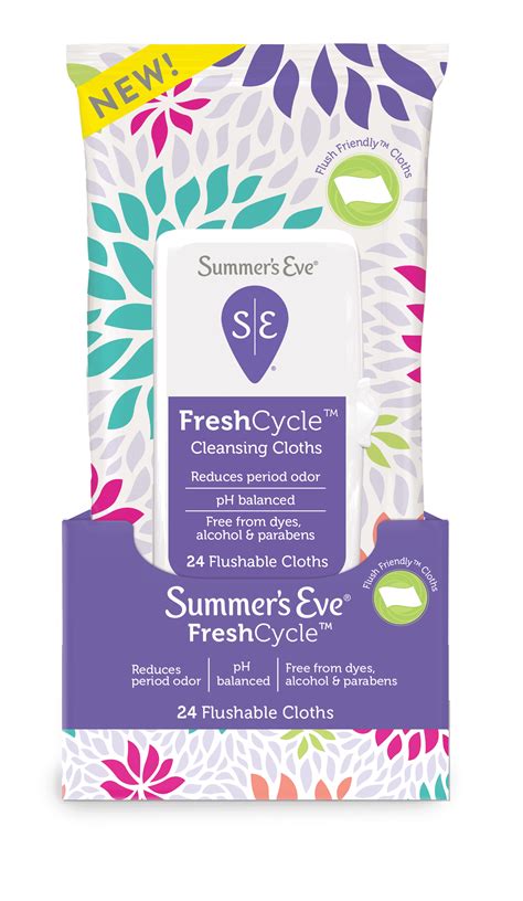 Summer's Eve Fresh Cycle Refreshing Feminine Cleansing Wipes - 24 Count ...