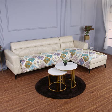 HOKIPO Printed Quilted Sofa Cover Mats for L Shape and 1/2/3 Seater ...