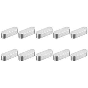 uxcell 10Pcs Round Ended Feather Key, 8x7x25mm Stainless Steel ...