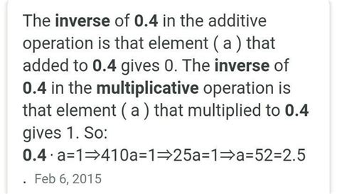 is 0.4 the multiplicative inverse of 2,1/2? - Brainly.in