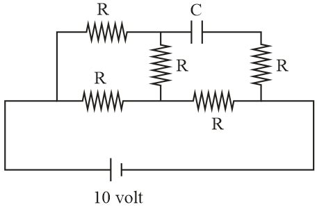 Find the potential difference across the capacitor in volts