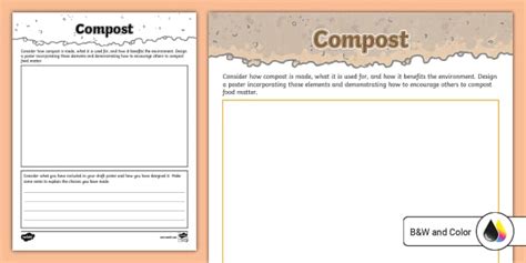 Compost Poster Ideas Worksheet Sheet for Kids | Twinkl USA