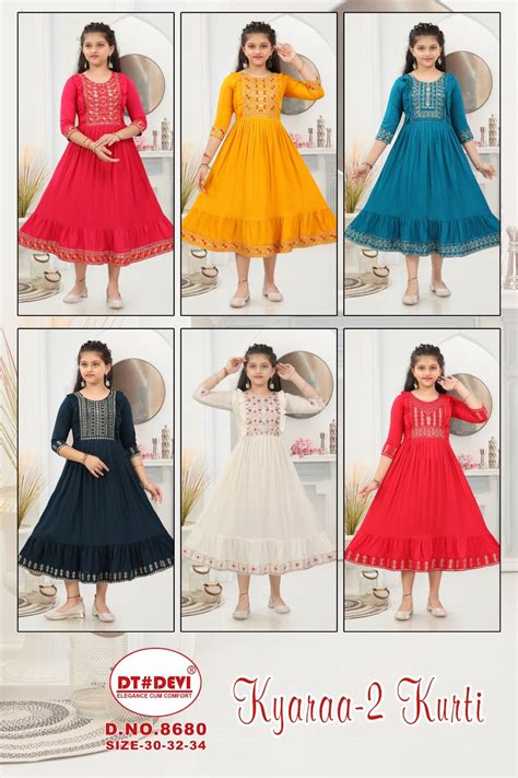 Kyaraa Vol 2-8680 Dt Devi Rayon Girls Gown Exporter India – Kavya Style ...