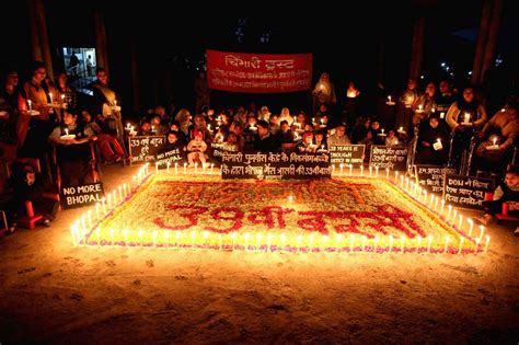 Children born with congenital disabilities participate in a candlelight ...